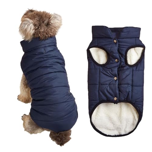 FANSU Hundemantel Winter Wasserdicht, Warme Hundejacke Wasserdicht Herbst Haustier Jacken Wattierte Kleidung für Kleine Hunde Mittlere Hunde Große Hunde (3XL,Marineblau) von FANSU