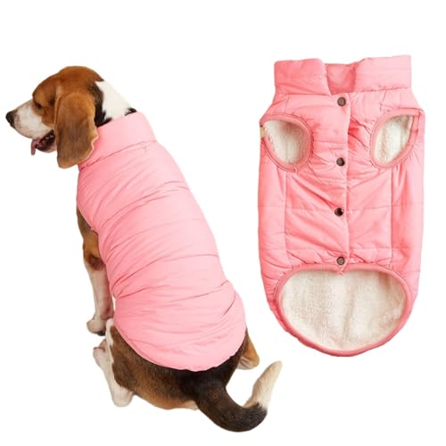 FANSU Hundemantel Winter Wasserdicht, Warme Hundejacke Wasserdicht Herbst Haustier Jacken Wattierte Kleidung für Kleine Hunde Mittlere Hunde Große Hunde (XS,Rosarot2) von FANSU
