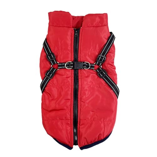 FANSU Hundemantel für Großer Hundem, Hundemantel 5-30KG Grosse Hunde Hundemantel Warme Hundejacke Winter Haustier Jacken Wattierte Kleidung (2XL,Rot) von FANSU
