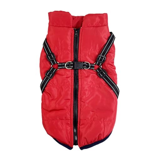 FANSU Hundemantel für Großer Hundem, Hundemantel 5-30KG Grosse Hunde Hundemantel Warme Hundejacke Winter Haustier Jacken Wattierte Kleidung (S,Rot) von FANSU