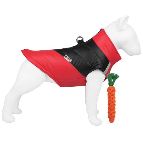 FANSU Hundemantel für Großer Hundem, Hundemantel Winter 1.5-30kg Klein Mittelgroßer Grosse Hunde Hundemantel Warme Hundejacke Haustier Jacken Wattierte Kleidung (XL,Rot) von FANSU