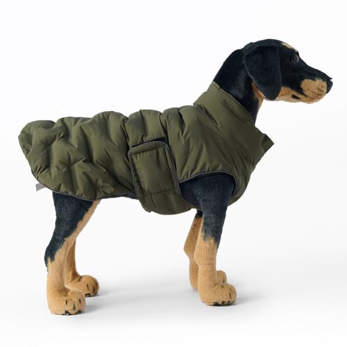 FANSU Hundemantel für Großer Hundem, Hundemantel Winter 2-28KG Klein Mittelgroßer Grosse Hunde Hundemantel Warme Hundejacke Haustier Jacken Wattierte Kleidung (2XL,Dunkelgrün) von FANSU
