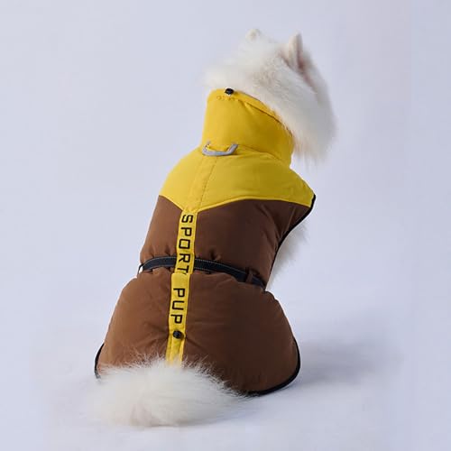 FANSU Hundemantel für Großer Hundem, Hundemantel Winter 2-28KG Klein Mittelgroßer Grosse Hunde Hundemantel Warme Hundejacke Haustier Jacken Wattierte Kleidung (L,Gelb) von FANSU