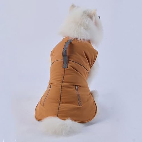 FANSU Hundemantel für Großer Hundem, Hundemantel Winter 2-28KG Klein Mittelgroßer Grosse Hunde Hundemantel Warme Hundejacke Haustier Jacken Wattierte Kleidung (M,Orange) von FANSU