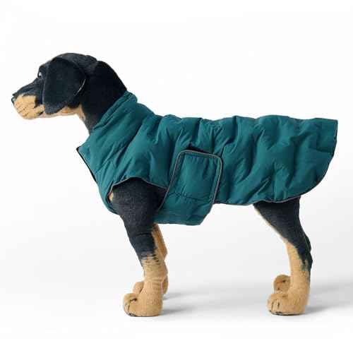 FANSU Hundemantel für Großer Hundem, Hundemantel Winter 2-28KG Klein Mittelgroßer Grosse Hunde Hundemantel Warme Hundejacke Haustier Jacken Wattierte Kleidung (M,Seeblau) von FANSU