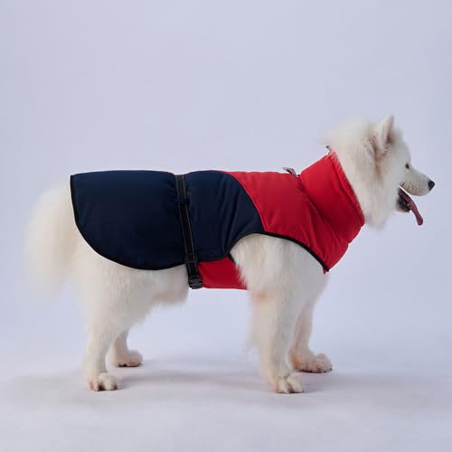 FANSU Hundemantel für Großer Hundem, Hundemantel Winter 2-28KG Klein Mittelgroßer Grosse Hunde Hundemantel Warme Hundejacke Haustier Jacken Wattierte Kleidung (S,Rot) von FANSU