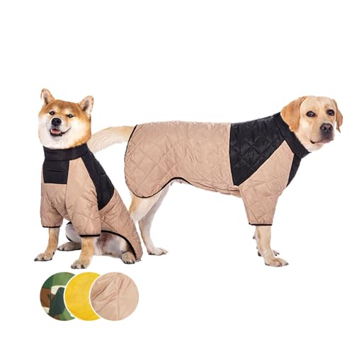 FANSU Hundemantel für Mittel Großer Hundem, Hundemantel 5-40KG Grosse Hunde Hundemantel Warme Hundejacke Winter Haustier Jacken Wattierte Kleidung (6XL,Khaki) von FANSU