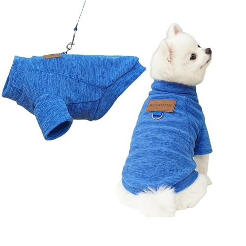 FANSU Hundepullover Kleine Hunde, Hunde Pullover Waschbar Hundepulli, Strick Pullover Hunde Shirt Elastisch Wärme Hunde Pullis, Strickpullover mit Beinen für Corgi Dackel XS-6XL (6XL,Blau) von FANSU
