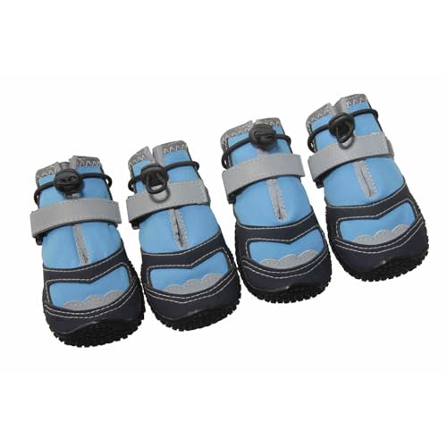 FANSU Hundeschuhe 4 Stück, Hundeschuhe Pfotenschutz Hunde Schuhe Outdoor Laufen Hundeschuhe Winter, Schuhe für Hunde Rutschfester für Kleine (3XL,Himmelblau) von FANSU