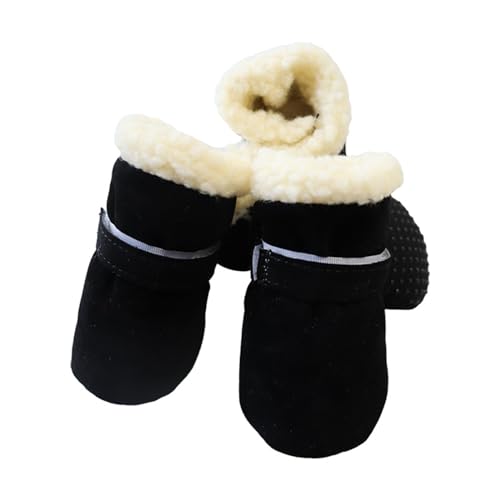 FANSU Hundeschuhe 4 Stück, Hundeschuhe Pfotenschutz Hunde Schuhe Outdoor Laufen Hundeschuhe Winter, Schuhe für Hunde Rutschfester für Kleine und Mittlere Hunde (XL,Schwarz) von FANSU