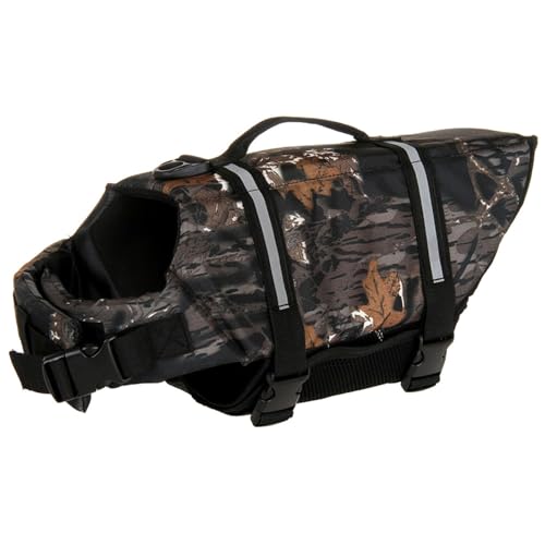 FANSU Hundeschwimmweste, Hunde Schwimmweste mit Rettungsgriff-Rettungsweste für Hunde -Verstellbare Größe zum Schwimmen, Surfen, Bootfahren (XL,Ahornblatt) von FANSU