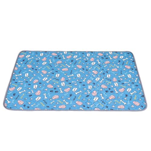 FANSU Knochen-Print Welpen Unterlagen,1 Stück Wiederverwendbare PIPI Matten für Hunde, nkontinenzunterlage Waschbar, Welpenunterlage für Welpen Alte (150x90cm,Blau) von FANSU