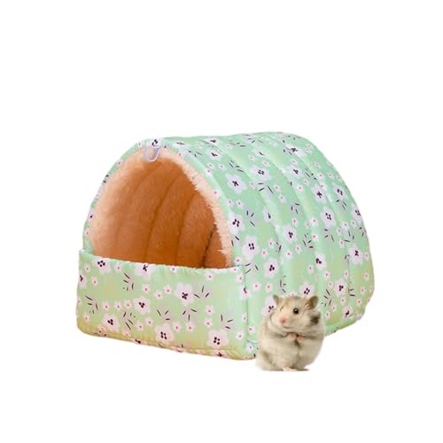 FANSU Meerschweinchen Bett Versteck, Meerschweinchen Betthöhle Winter Gemütliches Waschbar Kuschelhöhle Kuschelig für Kleintiere Hamster Chinchillas Mini Igel (15x15CM,Rosa Blume) von FANSU