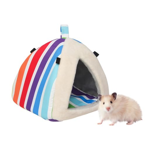 FANSU Meerschweinchen Bett Versteck, Meerschweinchen Betthöhle Winter Gemütliches Waschbar Kuschelhöhle Kuschelig für Kleintiere Hamster Chinchillas Mini Igel (22x22cm,Regenbogen) von FANSU