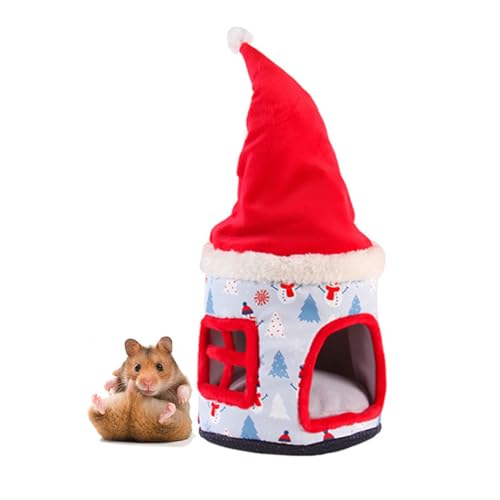 FANSU Meerschweinchen Bett Versteck, Meerschweinchen Betthöhle Winter Gemütliches Waschbar Kuschelhöhle Kuschelig für Kleintiere Hamster Chinchillas Mini Igel (45 * 15cm,Weihnachten) von FANSU