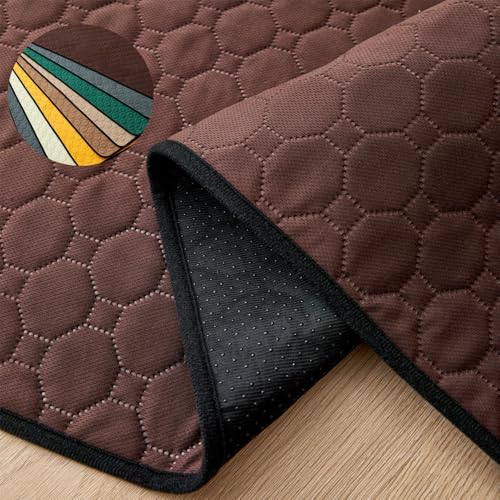 FANSU Mehrfarbige Mode Welpen Unterlagen, Wiederverwendbare PIPI Matten für Hunde, Wasseraufnahme Inkontinenzunterlage rutschfest Welpenunterlage,für Zuhause/Auto/Reisen (70x100cm,Kaffee) von FANSU