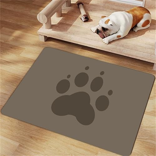 FANSU Rechteckig Napfunterlage Hund, Diatomeenerde Futtermatte, Saugfähig Schnelltrocknende Waschbar rutschfest Futtermatte, Hund Futterunterlage Katze, Unterlage Katzennapf (Braun,20x30cm) von FANSU