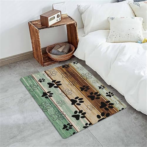 FANSU Retro-Holzmaserung Napfunterlage Hund Saugfähig Schnelltrocknende, rutschfest Futtermatte, Waschbar Futtermatte Hund Futterunterlage Katze, für Hunde & Katzen (Holzmaserung,50x80cm) von FANSU