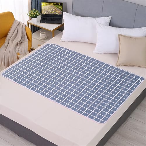 FANSU Welpen Unterlagen, Karierter Druck 1 Stück Wiederverwendbare PIPI Matten für Hunde, Nkontinenzunterlage Waschbar, Welpenunterlage für Welpen Alte (180x200cm,Grau 2) von FANSU