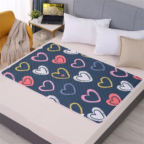 FANSU Welpen Unterlagen, Modedrucke 1 Stück Wiederverwendbare PIPI Matten für Hunde, Nkontinenzunterlage Waschbar, Welpenunterlage für Welpen Alte (80x120cm,Liebe) von FANSU
