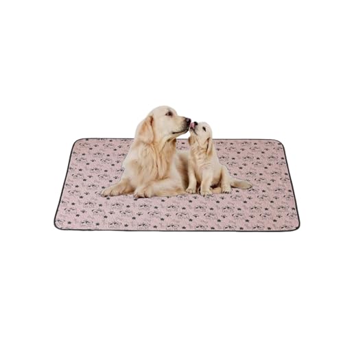 FANSU Welpen Unterlagen, Wiederverwendbare PIPI Matten für Hunde, Inkontinenzunterlage Waschbar, Welpenunterlage für Welpen, Alte, oder Inkontinente Hunde (XXL-90x140cm,Kaffee Hund) von FANSU