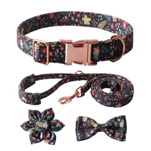FANSWAN 4-teiliges Set Hundehalsband + Leine + Krawatte mit Blumendekoration für modische Haustierbesitzer, hebt Ihr Haustier auf FANSWAN 4-teiliges Set Hundehalsband + Leine + Krawatte mit Blumendekoration für modische Haustierbesitzer, hebt Ihr Haustier auf von FANSWAN