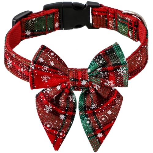 FANSWAN Weihnachts-Halsband für Hunde mit Schleife, Festival, Party, Haustierkostüm, Zubehör, Breakaway, Kätzchen, Urlaubshalsband FANSWAN Weihnachts-Halsband für Hunde mit Schleife, Festival, Party, Haustierkostüm, Zubehör, Breakaway, Kätzchen, Urlaubshalsband von FANSWAN