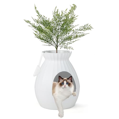 FANTASK 2 in 1 Katzentoilette, 63L intelligente Geruchsbeseitigung & Sterilisation mit Türvorhang, Blumentopf-Stil mit Kunstpflanze, Kieselsteinen & Schaufel FANTASK 2 in 1 Katzentoilette, 63L intelligente Geruchsbeseitigung & Sterilisation mit Türvorhang, Blumentopf-Stil mit Kunstpflanze, Kieselsteinen & Schaufel von FANTASK