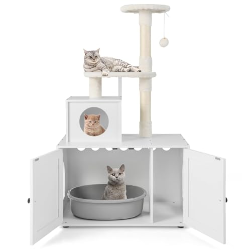 FANTASK Katzenmöbel Katzenbaum, 77,5x49x132 cm Katzenhaus mit Kratzbaum, Vielseitige Katzenhaus mit Spielball FANTASK Katzenmöbel Katzenbaum, 77,5x49x132 cm Katzenhaus mit Kratzbaum, Vielseitige Katzenhaus mit Spielball von FANTASK