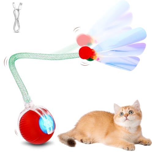 FAOKZE Katzenspielzeug, Interaktive Katzenspielzeuge, katzenspielzeug elektrisch mit USB, Intelligente Hindernisvermeidung katzenspielzeug Ball elektrisch, Spielzeug für Katzen von FAOKZE