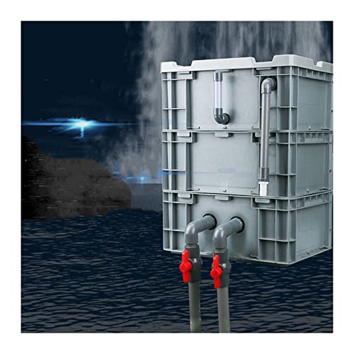 Fischteich-Wasserfilterkasten (ohne Pumpe und Filtermedien), 3 Ebenen, zusammenbaubarer Druckwechseltank – externes Wasserzirkulationssystem, Aquarium (Farbe: Grau, Größe: 60 x 40 von FARIH