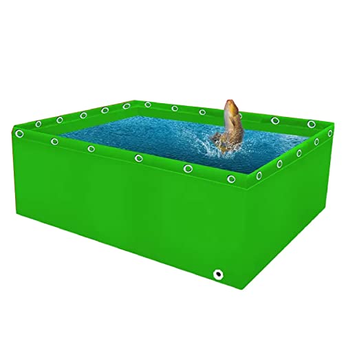 Landwirtschaftlich gezüchteter Fisch-Segeltuch-Pool, 0,5 mm temporärer Fäkalientank für Salzwasserfische, oberirdischer Wassertank, Fischteichfolie für Gartenterrasse (Farbe: Grün, von FARIH