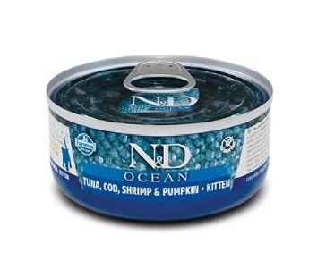 FARMINA ND Cat Kitten Ocean ATUN Kabeljau, Kürbis, 24 x 70 g von FARMINA