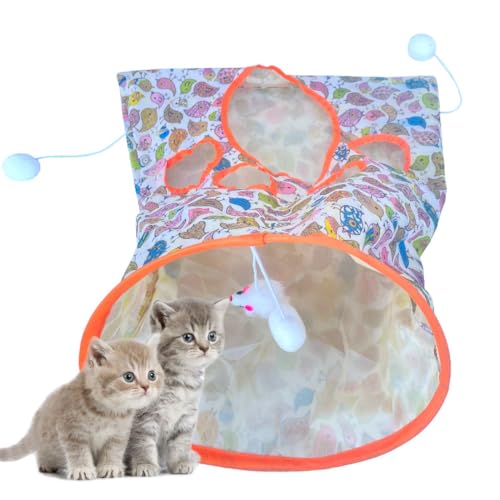 Katzentunnel Tasche - Cat Tunnel Bag,Haustier Interaktives Spielzeug,Tunnel Taschen Haustier Spielzeug mit Plüschball,Interaktive Katze Bohrer Tasche Spielzeug(Vögelchen-Figur von FARYODI