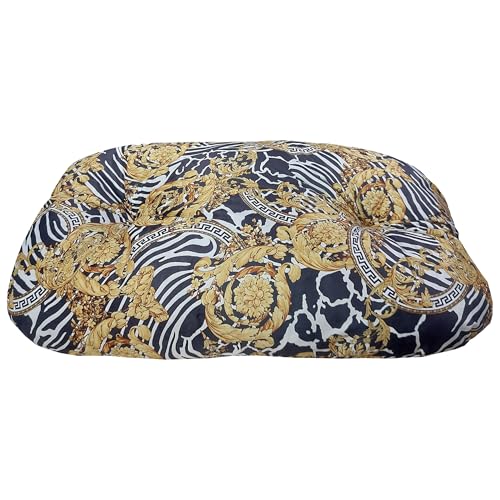 FASHION ANIMALS Ovale Haustierbett aus Samt – Weiches Hundekissen Nicht abziehbar – Waschbares Tierbett im Animalier-Design – Für Hunde & Katzen – Made in Italy (Versus) von FASHION ANIMALS