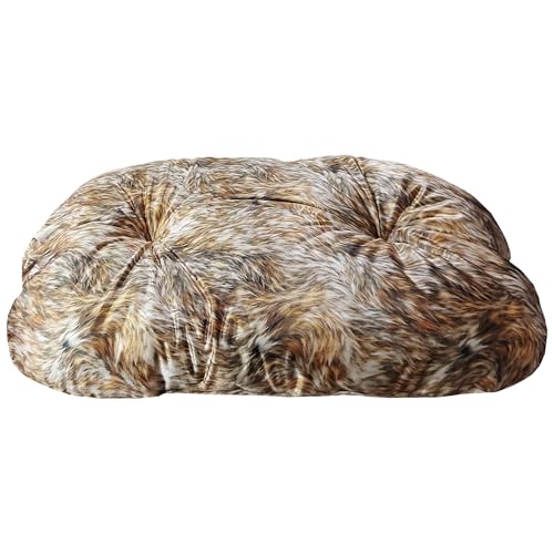 FASHION ANIMALS Ovale Haustierbett aus Samt – Weiches Hundekissen Nicht abziehbar – Waschbares Tierbett im Animalier-Design – Für Hunde & Katzen – Made in Italy (Plüsch) von FASHION ANIMALS