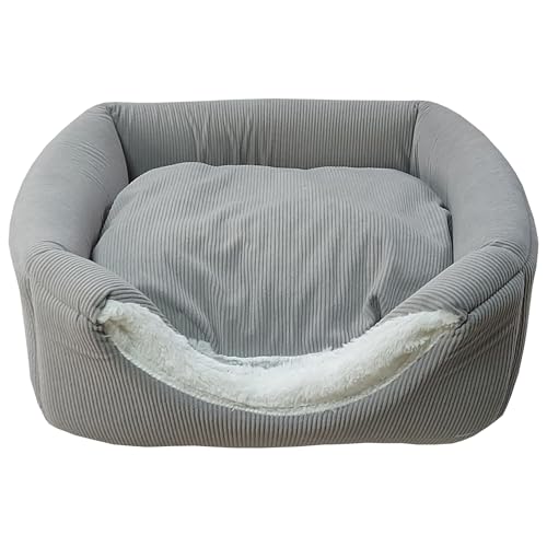 FASHION ANIMALS Premium Haustierbett für Hunde & Katzen – Rutschfestes, bequemes Haustiersofa – Waschbar & robust – Weiches Design für Komfort & Stil (3 in 1, Gris) von FASHION ANIMALS