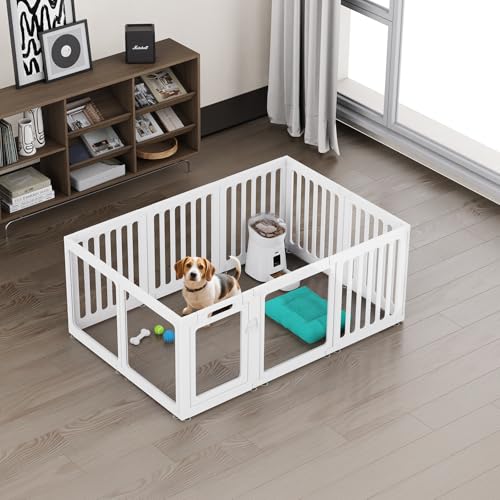 FASNATI Acryl Welpenauslauf Indoor 60cm Hoch, transparenter Welpenlaufstall, Kunststoff-Haustier-Laufstall für kleine Hunde, einfach zu montieren und zu reinigen, 10 Paneele FASNATI Acryl Welpenauslauf Indoor 60cm Hoch, transparenter Welpenlaufstall, Kunststoff-Haustier-Laufstall für kleine Hunde, einfach zu montieren und zu reinigen, 10 Paneele von FASNATI