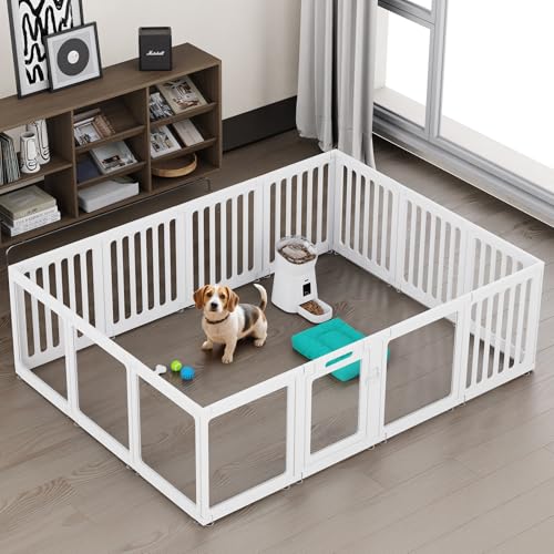 FASNATI Acryl Welpenauslauf Indoor 60cm Hoch, transparenter Welpenlaufstall, Kunststoff-Haustier-Laufstall für kleine Hunde, einfach zu montieren und zu reinigen, 14 Paneele FASNATI Acryl Welpenauslauf Indoor 60cm Hoch, transparenter Welpenlaufstall, Kunststoff-Haustier-Laufstall für kleine Hunde, einfach zu montieren und zu reinigen, 14 Paneele von FASNATI