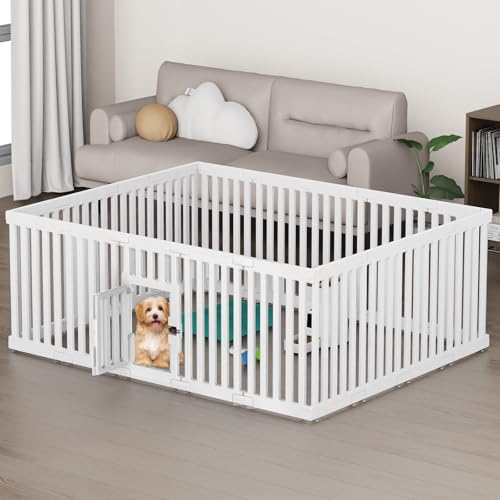 FASRIOU Welpenauslauf Indoor 65cm Hoch, Kunststoff Welpengehege mit rutschfesten Saugnäpfen, Hunde-Laufstall für kleine Hunde, 18 Paneele FASRIOU Welpenauslauf Indoor 65cm Hoch, Kunststoff Welpengehege mit rutschfesten Saugnäpfen, Hunde-Laufstall für kleine Hunde, 18 Paneele von FASRIOU
