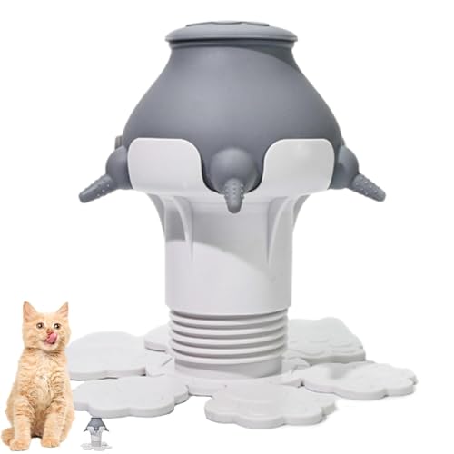 FASSME Brustwarzen-Futterspender für Welpen, 300 ml, Silikon, verstellbare Höhe, Silikon-Nippel, Welpen-Futterstation mit 5 Nippeln für Hunde, Katzen, Kaninchen von FASSME
