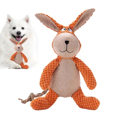 FASSME Hase Hundespielzeug,Hundespielzeug Kaninchen | Interaktives Hundespielzeug, quietschendes Plüschtier | Zahnreinigungsspielzeug für Hunde, wiederverwendbares Hundespielzeug für kleine, mittlere von FASSME