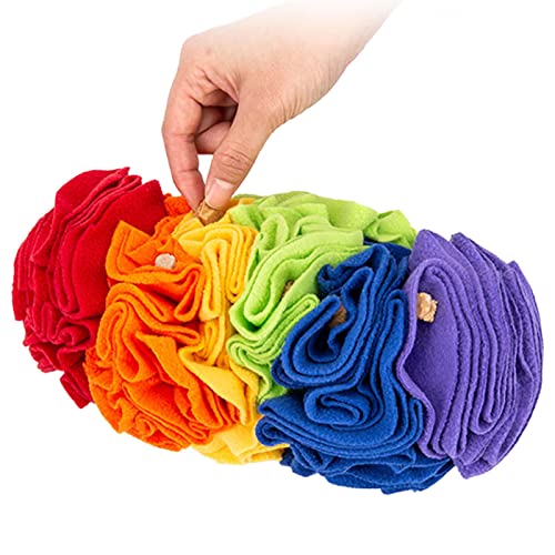 FASSME Haustier-Schnüffelmatte, Regenbogen-Schnüffelmatte, 25,4 x 15,2 cm, interaktives Puzzle-Hundefuttermatte, leicht zu reinigen, langlebig, geistige Stimulation und langsames Fütterungsspiel für von FASSME