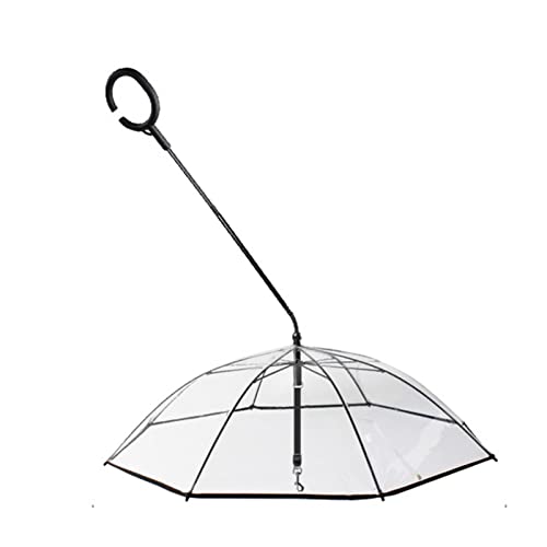 Transparenter Regenschirm für Hunde – Haustier-Regenschirm mit Kettenleine für Hunde, Regen, Schnee, Tagesspaziergang, hält Ihr Haustier trocken und bequem bei Regen mit Leine, C-förmiger Transparenter Regenschirm für Hunde – Haustier-Regenschirm mit Kettenleine für Hunde, Regen, Schnee, Tagesspaziergang, hält Ihr Haustier trocken und bequem bei Regen mit Leine, C-förmiger von FASSME
