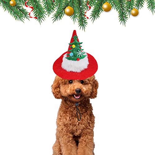 FASSME Weihnachtsmannmütze für Hunde – Plüschige Haustier-Weihnachtsmütze Weihnachtsstil – Weihnachtskostüm mit verstellbarem Gummiband Haustier-Kostüme Urlaub Party Welpen kleine Hunde Katze Weihnachtsmannmütze von FASSME