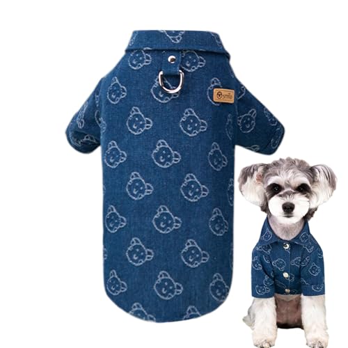 FASSME Welpen-Shirt, Denim-Kleidung für kleine Hunde, warme Hundebekleidung, weiche Welpenkleidung, niedliche Hundekleidung für Reisen, Welpen, Haustiere von FASSME