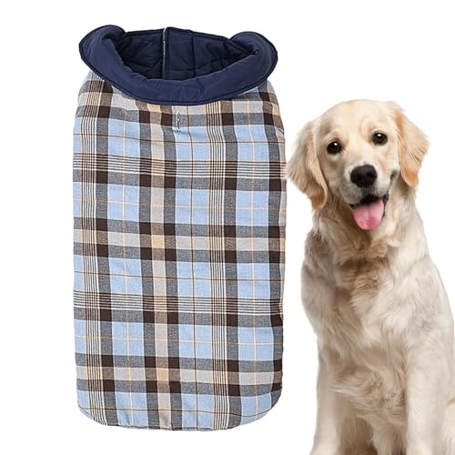 Hundemantel für kaltes Wetter, winddicht, gemütlich, wasserdicht, wendbar, britischer Stil, kariert mit Loch für Geschirr, Schneekleidung für kleine, mittelgroße und große Hunde Hundemantel für kaltes Wetter, winddicht, gemütlich, wasserdicht, wendbar, britischer Stil, kariert mit Loch für Geschirr, Schneekleidung für kleine, mittelgroße und große Hunde von FASSME