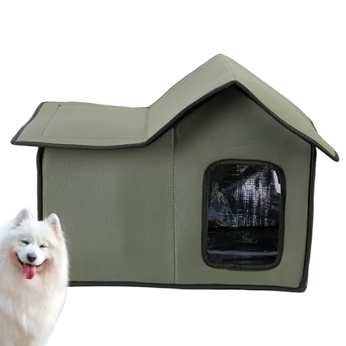 Katzenschutz im Freien | Wasserdichtes Hundehaus für Haustiere und Katzen,Faltbarer Tierheim mit regensicherem Villa-Zelt im Freien Fassme von FASSME