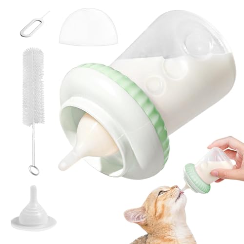 Milchflasche für Kätzchen, Futterspender für Welpen | Kätzchen-Welpen-Futterflasche,Silikon-Futternippel, ergonomische, abnehmbare Kätzchen-Futterflasche für alle Rassen von Kätzchen, Kaninchen und Ei von FASSME