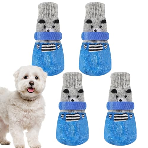 Rutschfeste Hundesocken, rutschfest, atmungsaktiv, weiche Haustiersocken für Hartholzböden, Teppiche, Sofas, verschleißfeste Hundeschuhe für Pfotenschutz Fassme von FASSME